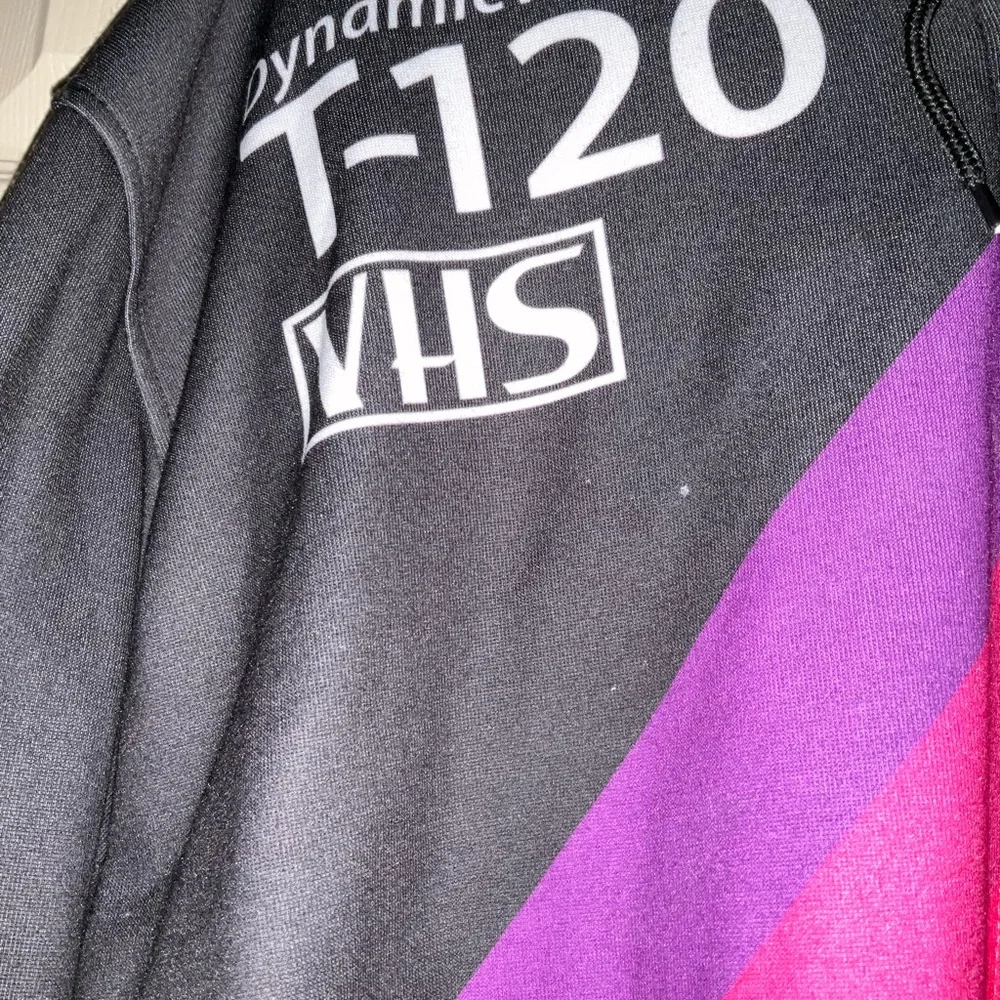 Graphic Black and Pink Hoodie Men Size 2XL